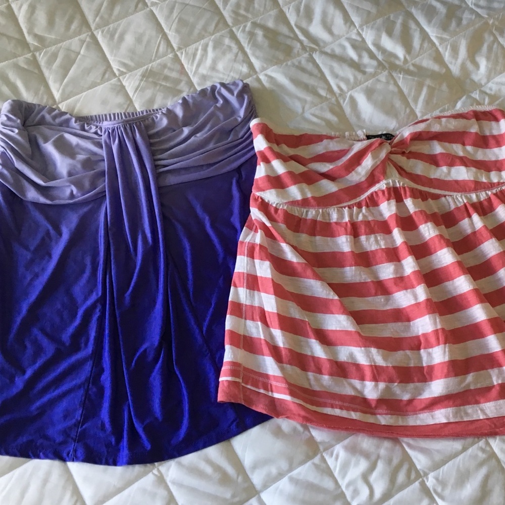 TORRID Size 2 purple ombré & pink stripe tube top